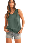 Black Contrast Trim V-Neck Loose Fit Tank Top