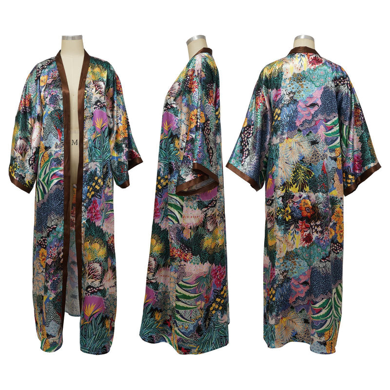 silk kimono beachwear