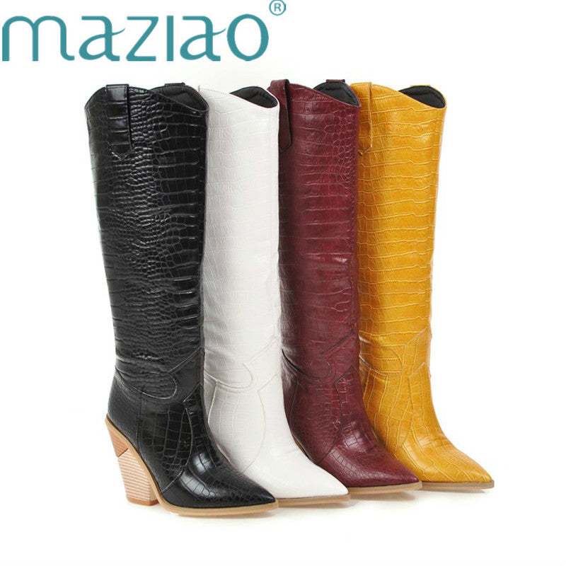 Knee High Boots Western Cowboy Boots 