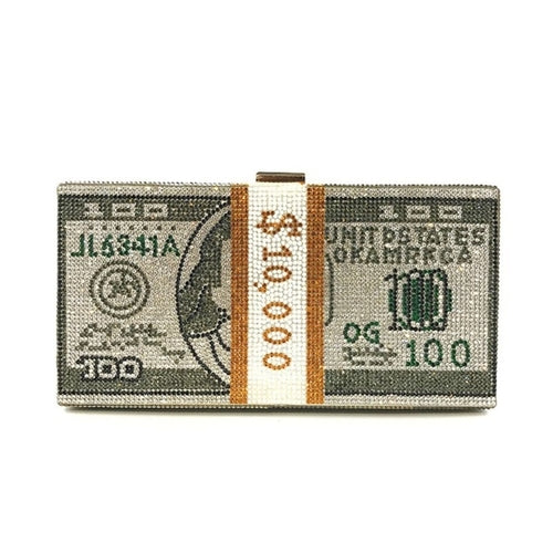 New Money Clutch Rhinestone Purse