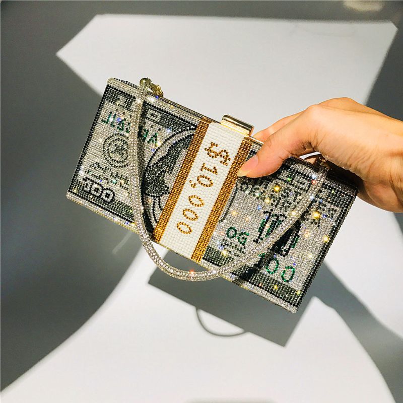 New Money Clutch Rhinestone Purse 