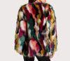 Contrast Multi color Faux Fur Coat 