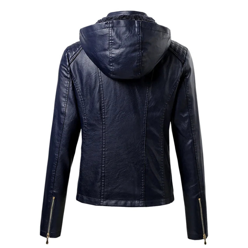  Winter PU Leather Coat 