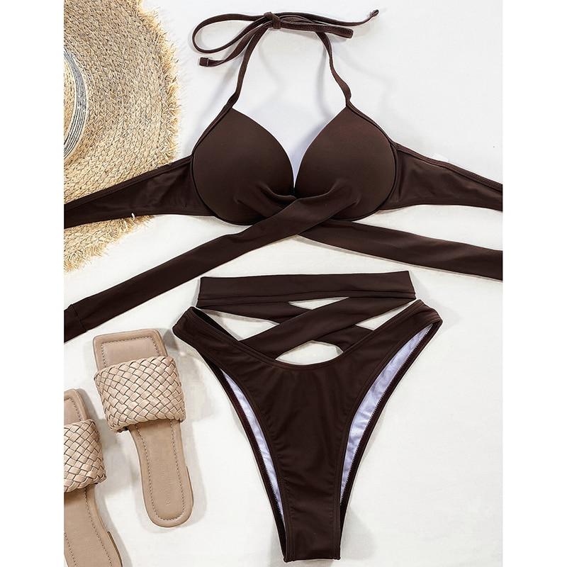 Push Up Strap Halter Women Swimsuit