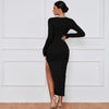 Sexy Bodycon Long Sleeve Split Dress