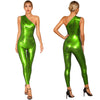 Shiny Metallic One Shoulder Sleeveless Jumpsuits