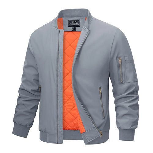 Men's Spring/Fall Warm Full Zip Padded  Bomber Jackets