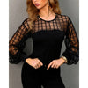 New Women See-through Grid Mesh Top