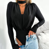 Women Summer Elegant Long Sleeve Slim Bodysuit