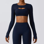 Sports Camisole Yoga Long Sleeved Shawl Top Gym Set