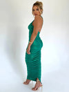  One Shoulder Strapless Backless Bodycon Maxi Dress 