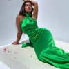 Satin Backless Gown Halter Sleeveless Backless Maxi Dresses