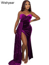 Elegant Sparkly Bodycon Long Dresses with Trail Christmas