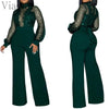 Embroider Long Sleeve Straight Jumpsuit