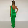 Satin Backless Gown Halter Sleeveless Backless Maxi Dresses