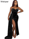 Elegant Sparkly Bodycon Long Dresses with Trail Christmas