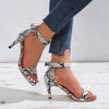 Snake Print High Heels  Sandals