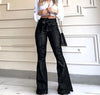 Elegant High Waist Hip Lifting Lace up Bell-bottoms