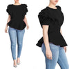 Women Layers Petal Sleeves Elegant Blouse