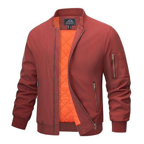 Men's Spring/Fall Warm Full Zip Padded  Bomber Jackets