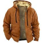 Men's Zipper Coat Long Sleeve Color Block Patchwork Winter Warm Jacket