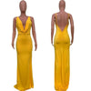 Sexy Deep V Neck Backless Spaghetti Strap Party Maxi Dresses