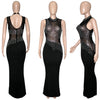 Women's Sexy Sheer Lace Drill  Maxi Cocktail Dresses