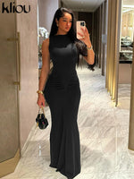 Solid Elegant Maxi Dress 