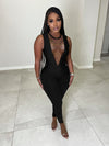 Women Mesh See Through Jumpsuit 