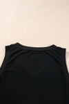 Black Contrast Trim V-Neck Loose Fit Tank Top