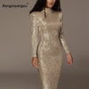 Women’s  Elegant Long Sleeved Winter Sequin Bodycon  Dresses