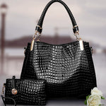 2Pcs Women Luxury Zip Shoulder Bags