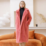 Women Faux Fur Warm Slim Long Mink Winter Coats