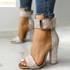 Women 2021 Sandals High Heels  Open Toe Buckle Sexy Party Fashion Shoes