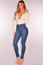 New High Waist Plus Size Fashion Stretch Denim Pencil Jeans