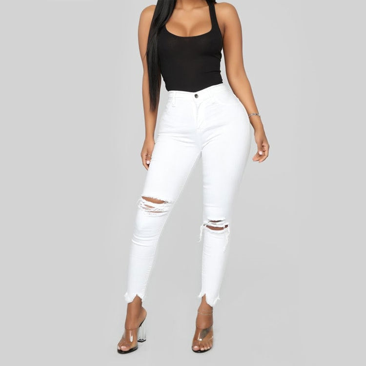 Women’s  Ripped  Slim Denim  Casual Skinny Pencil Pants