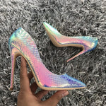 Woman’s  Snake Printed High Heel Shoes