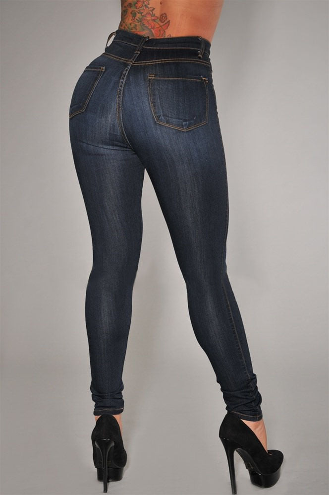 New High Waist Plus Size Fashion Stretch Denim Pencil Jeans