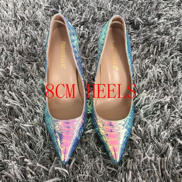 Woman’s  Snake Printed High Heel Shoes