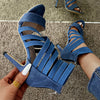 Women’s Zipper New Fashion Summer High Heels Sexy Peep Toe Shoes