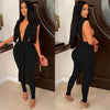 Women Sexy Summer Sleeveless Deep V Neck Jumpsuits